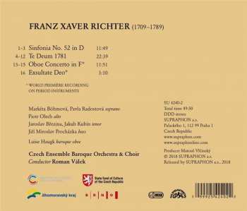 CD Franz Xaver Richter: Te Deum 1781; Exsultate Deo; Oboe Concerto 35752