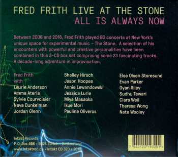 3CD Fred Frith: All Is Always Now (Fred Frith Live At The Stone) 374179
