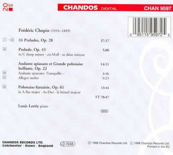 CD Frédéric Chopin: 24 Preludes; Andante Spianato Et Grande Polonaise Brilliante; Polonaise-Fantaisie; Prelude In C Sharp Minor 284825