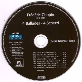 CD Frédéric Chopin: 4 Ballades • 4 Scherzi 333330