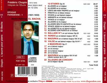 CD Frédéric Chopin: Epoque parisienne 1 (1831-1832) 257082