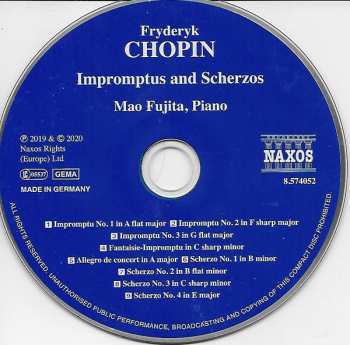 CD Frédéric Chopin: Impromptus And Scherzos 288910