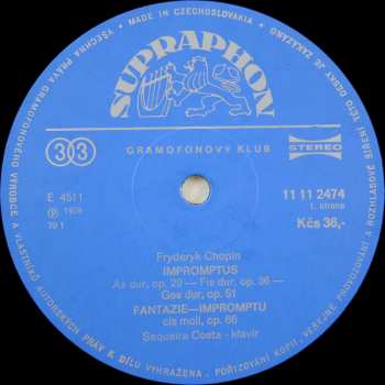 LP Frédéric Chopin: Impromptus / Etudy Z Op. 10, 25 A Posth. / Barkarola Op. 60 52946