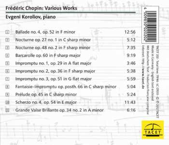 CD Frédéric Chopin: Various Works 396243