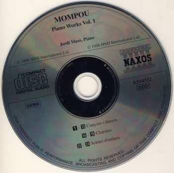 CD Frederic Mompou: Piano Music Volume 1 286510