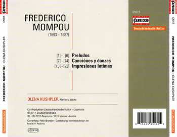 CD Frederic Mompou: Preludes, Canciónes Y Danzas, Impresiones Intimas 191198