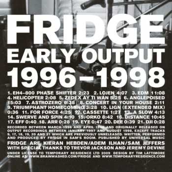 CD Fridge: Early Output 1996-1998