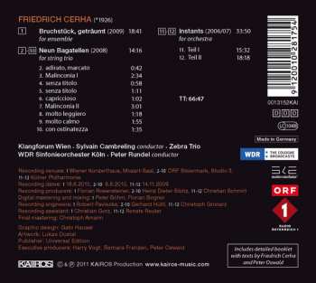 CD Friedrich Cerha: Bruchstück, Geträumt / Neun Bagatellen / Instants 312036