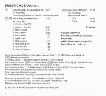 CD Friedrich Cerha: Bruchstück, Geträumt / Neun Bagatellen / Instants 312036