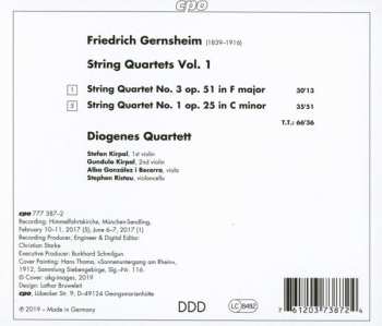 CD Friedrich Gernsheim: String Quartet Vol. 1 306863