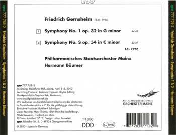 CD Friedrich Gernsheim: Symphonies 1 & 3 122962