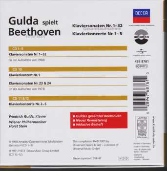 12CD/Box Set Friedrich Gulda: Klaviersonaten Nr. 1–32 (Gesamtaufnahme), Klavierkonzerte Nr. 1–5 LTD 115755