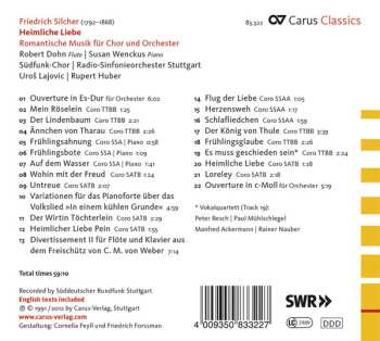 CD Friedrich Silcher: Heimliche Liebe: Romantische Musik Für Chor Und Orchester 472400