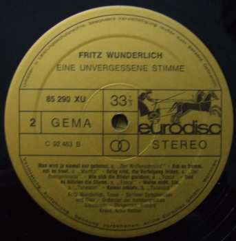 2LP Fritz Wunderlich: Eine Unvergessene Stimme 467863