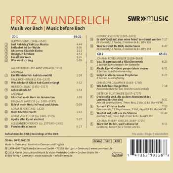 2CD Fritz Wunderlich: Musik Vor Bach | Music Before Bach 122997