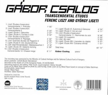 CD Gabor Csalog: Transcendental Etudes: Ferenc Liszt And György Ligeti 305604