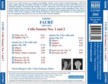 CD Gabriel Fauré: Cello Sonatas Nos. 1 And 2 284857