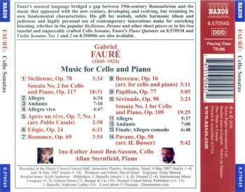 CD Gabriel Fauré: Cello Sonatas Nos. 1 And 2 / Sicilienne / Elegie / Pavane / Papillon 307897