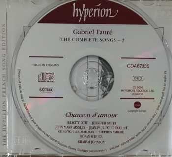 CD Gabriel Fauré: Chanson D'amour: Love Song (The Complete Songs - 3) 319755