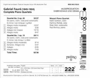 SACD Gabriel Fauré: Complete Piano Quartets 514286