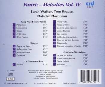 CD Gabriel Fauré: Melodies Vol. IV 527312