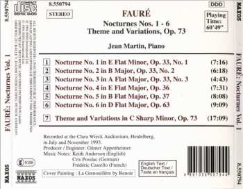 CD Gabriel Fauré: Nocturnes Nos. 1-6 / Theme And Variations, Op. 73 252921