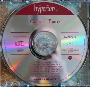 CD Gabriel Fauré: Piano Music 328722