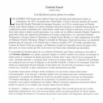 CD Gabriel Fauré: Piano Quartets (No.1 In C Minor, Op 15 / No.2 In G Minor, Op 45) 328887