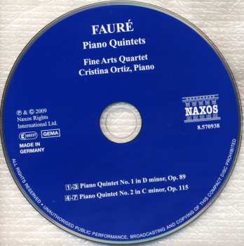CD Gabriel Fauré: Piano Quintets 316521