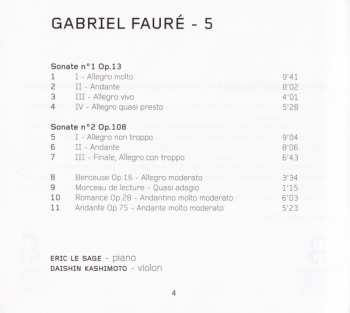 CD Gabriel Fauré: Sonates 1 & 2, Berceuse, Romance, Andante ... 327879