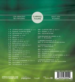 CD Gabriel Fauré: Une Sélection de Mélodies Pour Voix Et Piano 343379