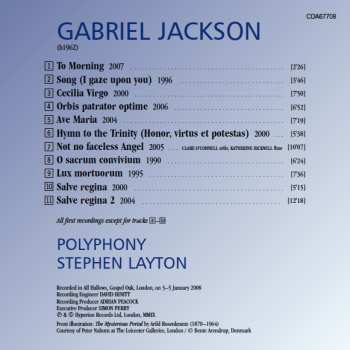 CD Gabriel Jackson: Not No Faceless Angel (Choral Music By Gabriel Jackson) 500233