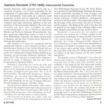 CD Gaetano Donizetti: Double Concerto / Flute Concertino / Clarinet Concertino 260569
