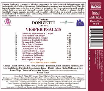 CD Gaetano Donizetti: Vesper Psalms 154702