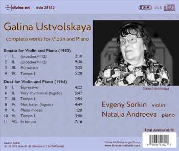 CD Galina Ustvolskaya: Complete Works For Violin And Piano 330565
