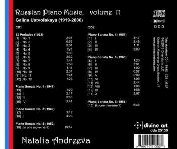 2CD Galina Ustvolskaya: Russian Piano Music Vol. 11: Piano Sonatas 1-6, Preludes 1-12 180040