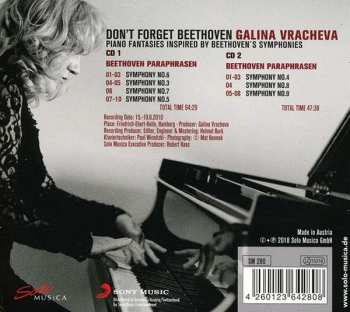 2CD Galina Vracheva: Don't Forget Beethoven: Piano Fantasies Inspired By Beethoven's Symphonies 408013