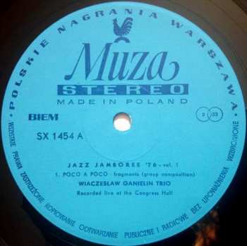 LP Ganelin Trio: Jazz Jamboree '76 Vol.1 50383