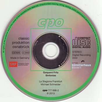 CD Gaspard Fritz: 5 Sinfonias 113096