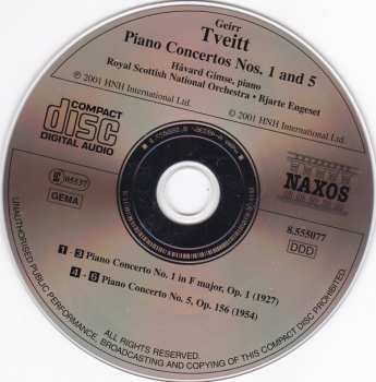 CD Geirr Tveitt: Piano Concertos Nos. 1 &  5 474582