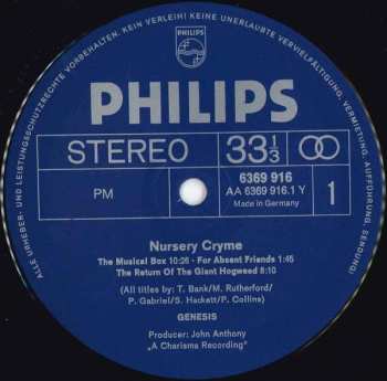 LP Genesis: Nursery Cryme