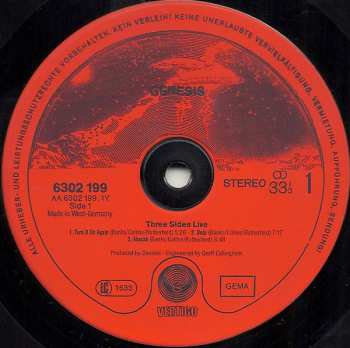 2LP Genesis: Three Sides Live