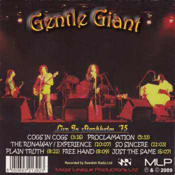CD Gentle Giant: Live In Stockholm '75 DLX 101039