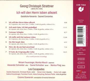 CD Georg Christoph Strattner: Ich Will Den Herrn Loben Allezeit - Geistliche Konzerte 146548