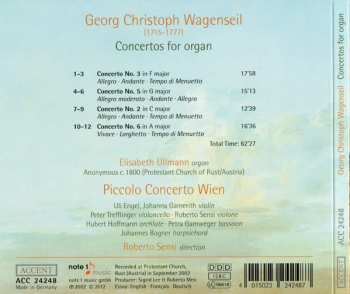 CD Georg Christoph Wagenseil: Concertos For Organ 309492
