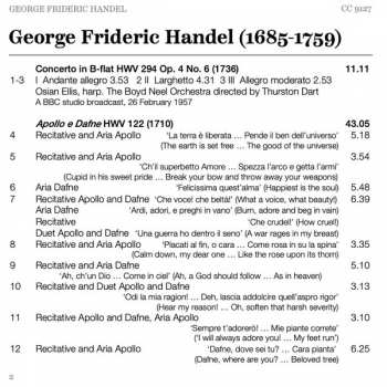 CD Georg Friedrich Händel: Apollo E Dafne - Harp Concerto In B-Flat - Concerto Grosso In B-Flat 261680