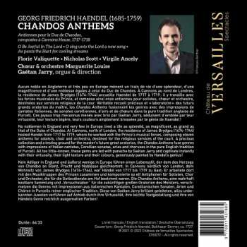 CD Georg Friedrich Händel: Chandos Anthems - Antiennes Pour Le Duc De Chandos 422318