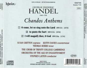 CD Georg Friedrich Händel: Chandos Anthems - I Will Magnify Thee · As Pants The Hart · O Come, Let Us Sing Unto The Lord 433277