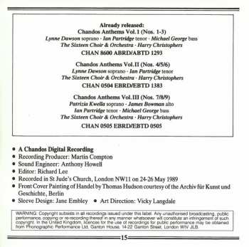 CD Georg Friedrich Händel: Chandos Anthems Volume 4 – Nos. 10 & 11 343336