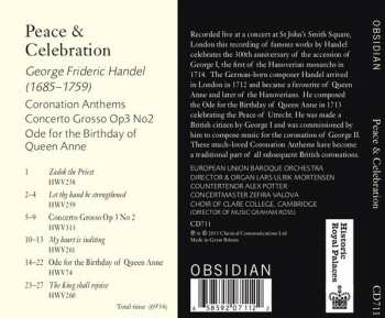 CD Georg Friedrich Händel: Coronation Anthems / Concerto Grosso Op. 3 No 2 / Ode For The Birthday Of Queen Anne 331450